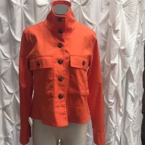 Cabi XS Orange Cotton Jacket